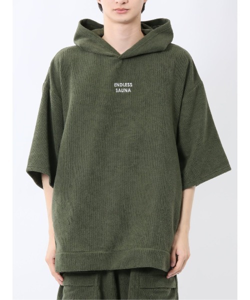 TAKA-Q(タカキュー)の「【サウナ キャンプ アウトドア】タカキュー Sauna Camp×T/Q パイル ポンチョ(セットアップ可能)(パーカー・メンズ・ネイビー/ブラック/カーキ・FREE)」の19枚目の写真