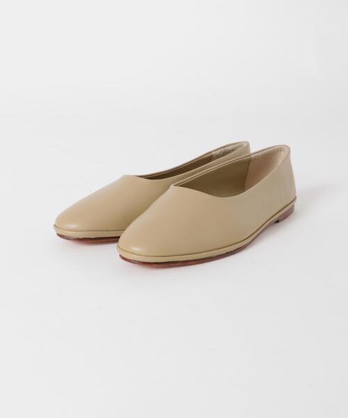 WANDERUNG(ワンデルング)の「『一部別注カラー』WANDERUNG Flat Leather Shoes(パンプス・レディース・ベージュ/ピンク・37/36/38)」の5枚目の写真