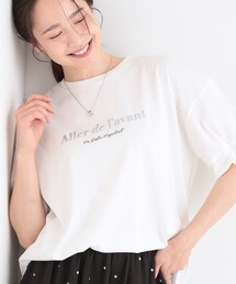 SHOO・LA・RUE | 【ひんやり/二の腕カバー】ぷっくりラメプリント お袖ふんわり デザインTシャツ(Tシャツ/カットソー)