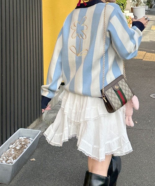 Alley by w closet(アリーバイダブルクローゼット)の「【Alley】ティアードランダムヘムスカート(スカート・レディース・ホワイト/ブラック・FREE)」の10枚目の写真