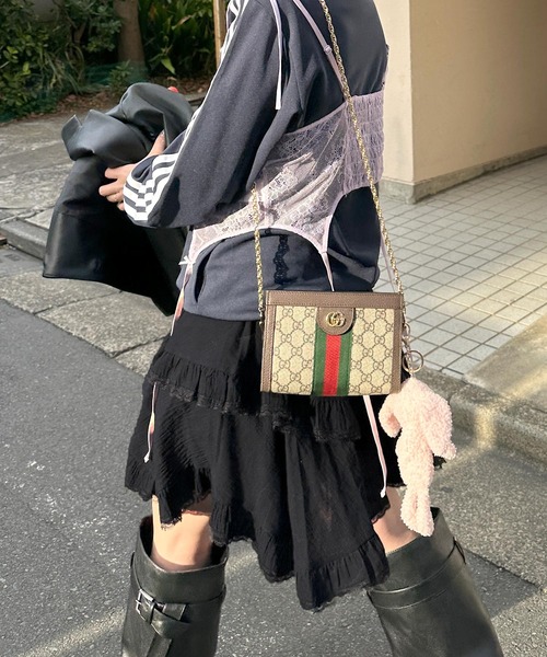 Alley by w closet(アリーバイダブルクローゼット)の「【Alley】ティアードランダムヘムスカート(スカート・レディース・ホワイト/ブラック・FREE)」の15枚目の写真