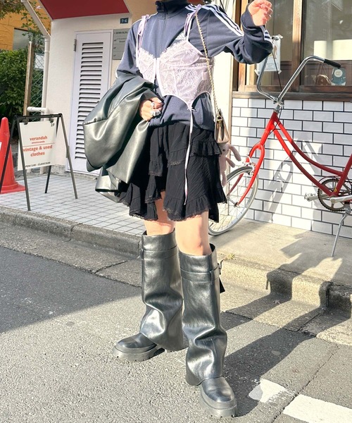 Alley by w closet(アリーバイダブルクローゼット)の「【Alley】ティアードランダムヘムスカート(スカート・レディース・ホワイト/ブラック・FREE)」の18枚目の写真