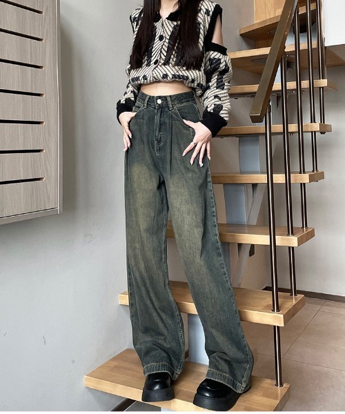 MAISON DE THERESE(メゾン ド テレーズ)の「ハイウエスト ボーイフレンドデニム(デニムパンツ・レディース・ベージュ/インディゴブルー/ライトブルー/ホワイト/ブルー/ブラウン・S/M/L/XS/XL/XX-LARGE/X-LARGE)」の16枚目の写真