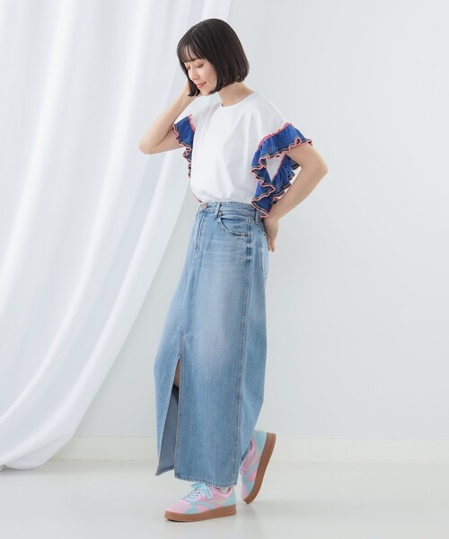 Ray BEAMS(レイビームス)の「Ray BEAMS / ライン ニット フリル スリーブ Tシャツ(Tシャツ/カットソー・レディース・ブラック/ホワイト/イエロー・ONE SIZE)」の11枚目の写真
