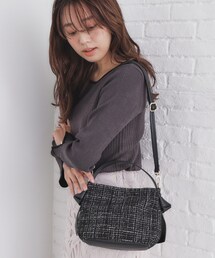 ◆【2WAY】ショルダー付ツイードバッグ