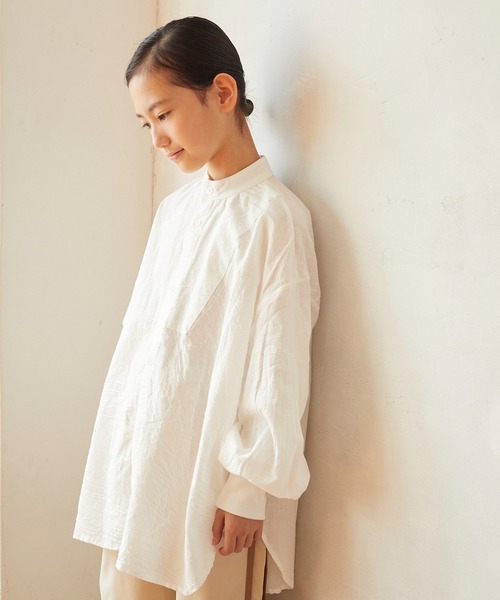 undeny.(アンディニ-)の「アンディニー シアービッグシャツ(シャツ/ブラウス・キッズ・ホワイト/ブラック/イエロー×グリーン・XL/M/L)」の9枚目の写真