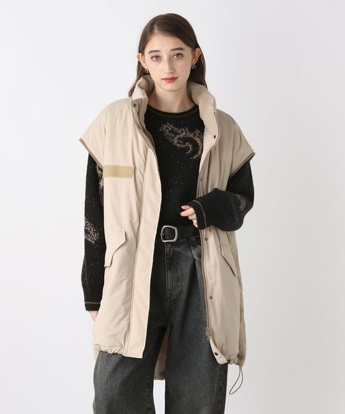 JEANASIS(ジーナシス)の「【WEB・一部店舗限定】ソデ2WAY M-65コート/169187(ナイロンジャケット・レディース・オフホワイト/ブラック/グレー系その他/ベージュ/ブルー/グレイッシュブルー・FREE)」の9枚目の写真