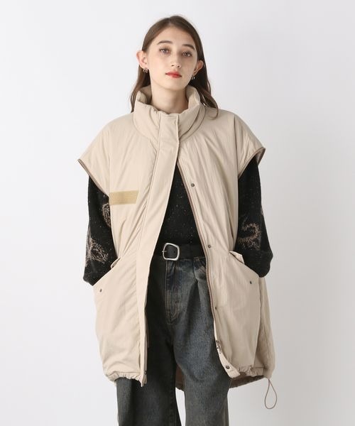JEANASIS(ジーナシス)の「【WEB・一部店舗限定】ソデ2WAY M-65コート/169187(ナイロンジャケット・レディース・オフホワイト/ブラック/グレー系その他/ベージュ/ブルー/グレイッシュブルー・FREE)」の10枚目の写真