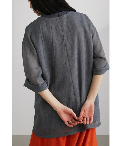 STYLEMIXER(スタイルミキサー)の「ワッシャーシアーレイヤードトップ(Tシャツ/カットソー・レディース・ホワイト/グレー/オレンジ・FREE)」の21枚目の写真