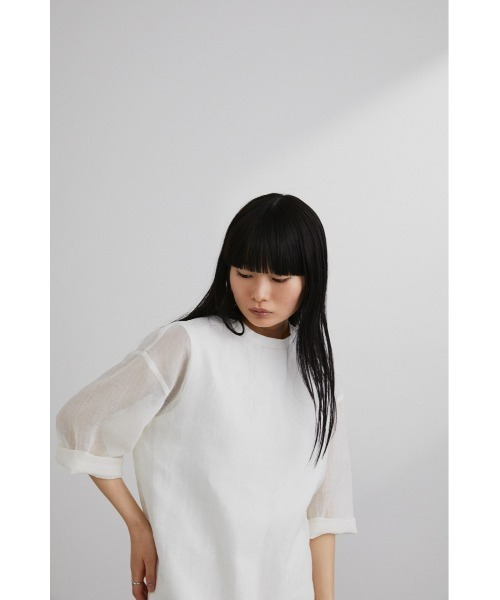 STYLEMIXER(スタイルミキサー)の「ワッシャーシアーレイヤードトップ(Tシャツ/カットソー・レディース・ホワイト/グレー/オレンジ・FREE)」の13枚目の写真