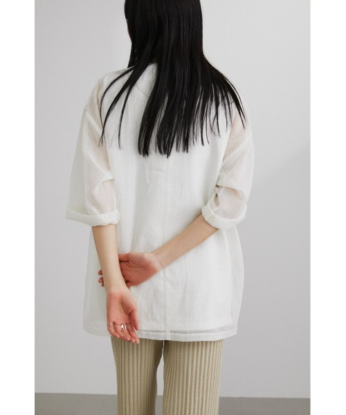 STYLEMIXER(スタイルミキサー)の「ワッシャーシアーレイヤードトップ(Tシャツ/カットソー・レディース・ホワイト/グレー/オレンジ・FREE)」の14枚目の写真