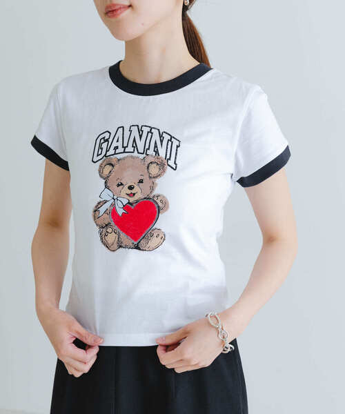 GANNI(ガニー)の「GANNI Basic Jersey Bear Small T-shirts(Tシャツ/カットソー・レディース・ホワイト・SMALL)」の6枚目の写真