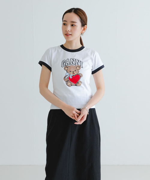 GANNI(ガニー)の「GANNI Basic Jersey Bear Small T-shirts(Tシャツ/カットソー・レディース・ホワイト・SMALL)」の5枚目の写真