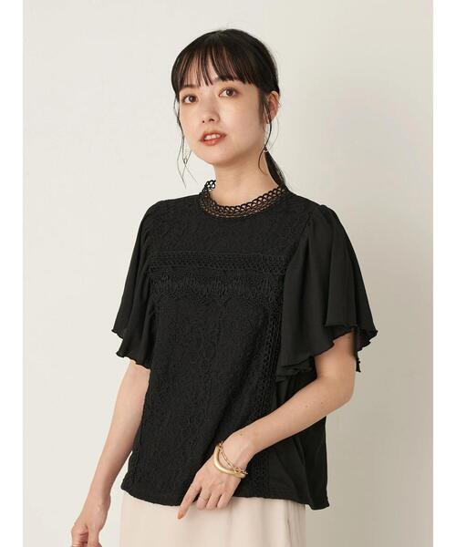 earth music&ecology(アースミュージックアンドエコロジー)の「レースブラウソー *(Tシャツ/カットソー・レディース・アイボリー/ライトグレー/モカ/ブラック・FREE)」の7枚目の写真