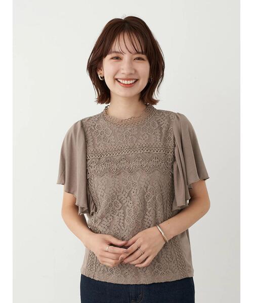 earth music&ecology(アースミュージックアンドエコロジー)の「レースブラウソー *(Tシャツ/カットソー・レディース・アイボリー/ライトグレー/モカ/ブラック・FREE)」の9枚目の写真