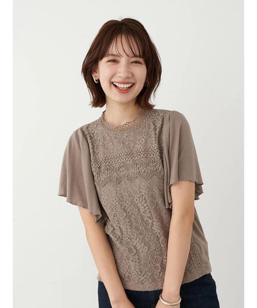 earth music&ecology(アースミュージックアンドエコロジー)の「レースブラウソー *(Tシャツ/カットソー・レディース・アイボリー/ライトグレー/モカ/ブラック・FREE)」の10枚目の写真