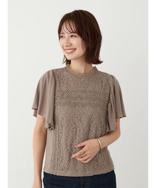 earth music&ecology(アースミュージックアンドエコロジー)の「レースブラウソー *(Tシャツ/カットソー・レディース・アイボリー/ライトグレー/モカ/ブラック・FREE)」の11枚目の写真