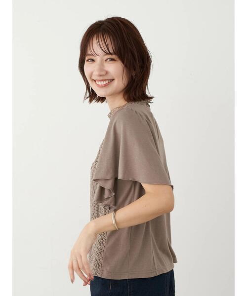 earth music&ecology(アースミュージックアンドエコロジー)の「レースブラウソー *(Tシャツ/カットソー・レディース・アイボリー/ライトグレー/モカ/ブラック・FREE)」の12枚目の写真