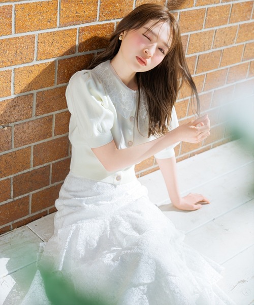 WILLSELECTION(ウィルセレクション)の「アシメティアードレーススカート(スカート・レディース・オフホワイト/ブラック/サックスブルー・FREE)」の5枚目の写真