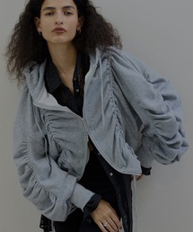 Ameri | VOLUME GATHERED ZIP UP HOODIE(パーカー)