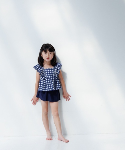 LOWRYS FARM(ローリーズファーム)の「【KIDS】SWIM フリルセットアップ 105952(水着・キッズ・ネイビー/ピンク/ブルー/ブラック・110cm/120cm/130cm)」の3枚目の写真