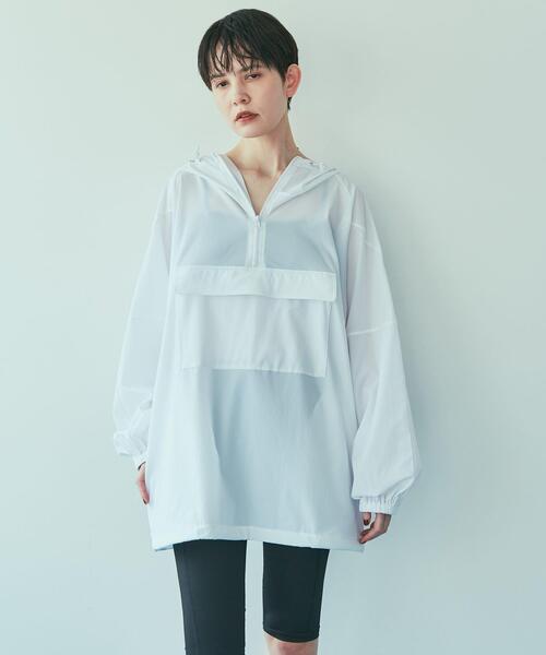 URBAN RESEARCH(アーバンリサーチ)の「『UVカット』Swim URBAN RESEARCH スイムアノラックパーカー(水着・レディース・ネイビー/ホワイト/ライトブルー・FREE)」の2枚目の写真