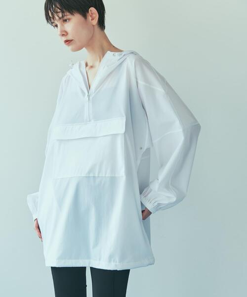 URBAN RESEARCH(アーバンリサーチ)の「『UVカット』Swim URBAN RESEARCH スイムアノラックパーカー(水着・レディース・ネイビー/ホワイト/ライトブルー・FREE)」の4枚目の写真