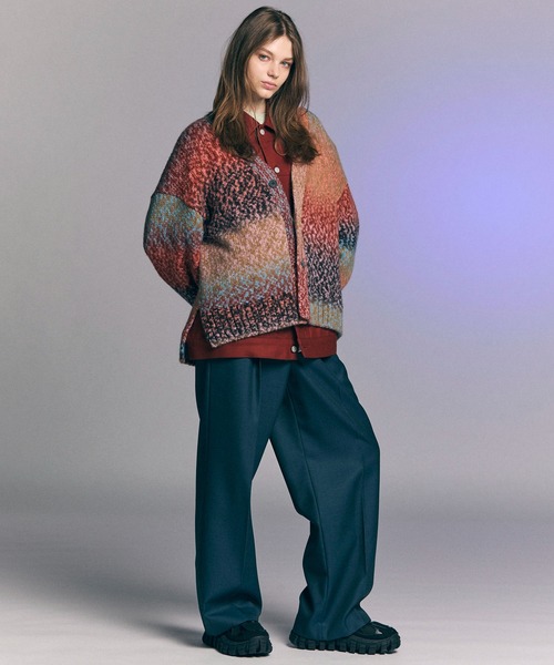 《UNISEX》4 Colors Chambray Washable Wool Prime-Wide One Tuck Pants/4色シャンブレーウォッシャブルウールプライムワイドワンタックパンツ【MAISON SPECIAL/メゾンスペシャル】の12枚目の写真