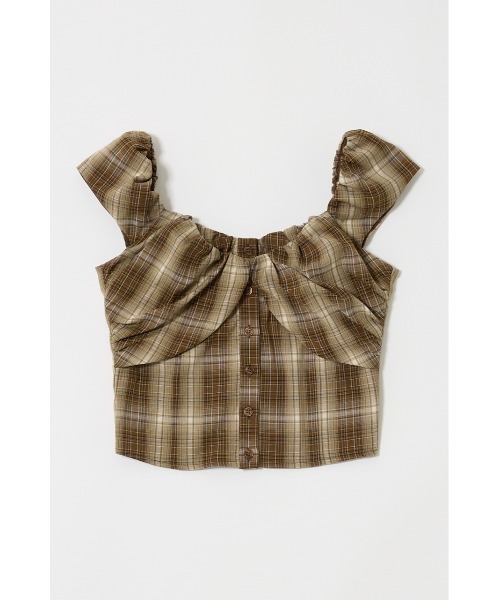 MOUSSY(マウジー)の「LAYERED GATHERED CHECK ブラウス(シャツ/ブラウス・レディース・ブラック/ベージュ/ライトカーキ・1/2)」の11枚目の写真