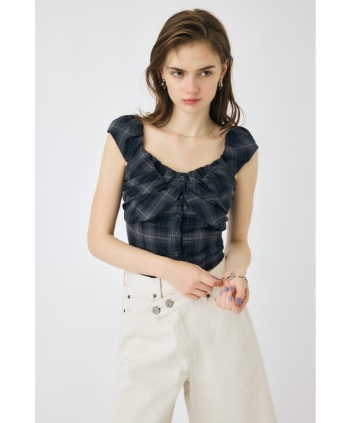 MOUSSY(マウジー)の「LAYERED GATHERED CHECK ブラウス(シャツ/ブラウス・レディース・ブラック/ベージュ/ライトカーキ・1/2)」の16枚目の写真