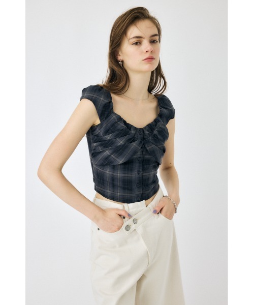 MOUSSY(マウジー)の「LAYERED GATHERED CHECK ブラウス(シャツ/ブラウス・レディース・ブラック/ベージュ/ライトカーキ・1/2)」の17枚目の写真