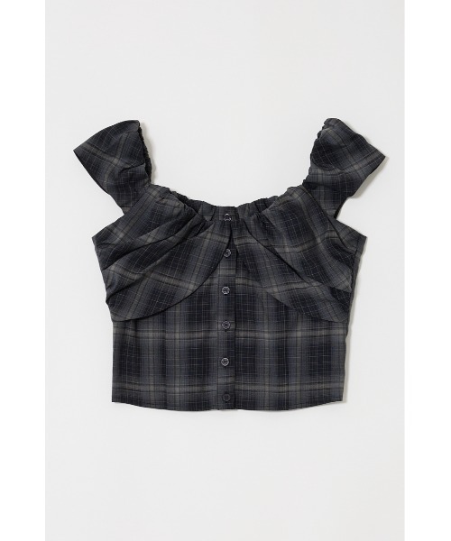 MOUSSY(マウジー)の「LAYERED GATHERED CHECK ブラウス(シャツ/ブラウス・レディース・ブラック/ベージュ/ライトカーキ・1/2)」の18枚目の写真