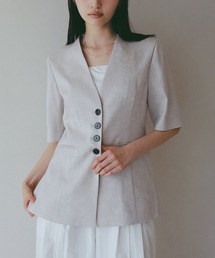 A part by | フィットノーカラーSSジャケット/(ノーカラージャケット)