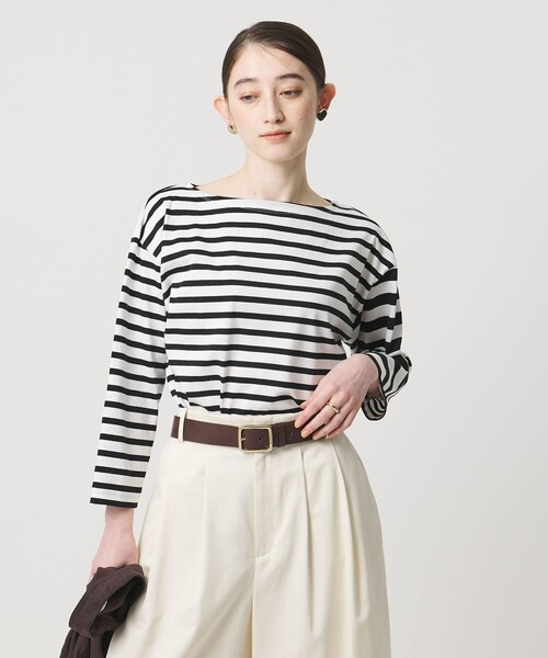 UNITED ARROWS(ユナイテッドアローズ)の「8分袖 イレギュラー ボーダー カットソー(Tシャツ/カットソー・レディース・その他1/その他2・FREE)」の1枚目の写真