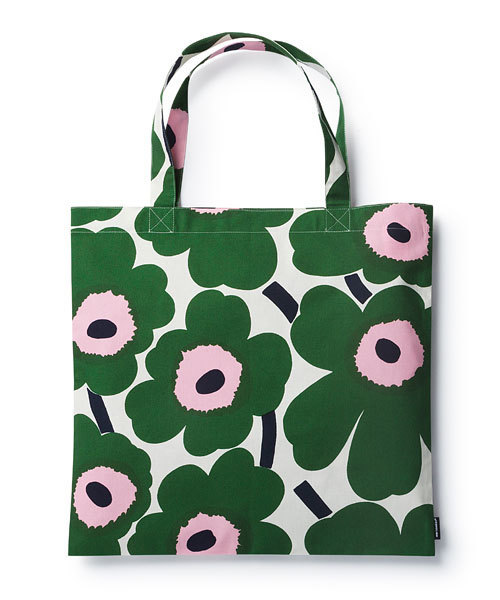marimekko(マリメッコ)の「Pieni Unikko / tote bag(トートバッグ・レディース・グリーン/ネイビー/ボルドー/ブラック/スカイブルー/レッド/ホワイト・FREE)」の4枚目の写真