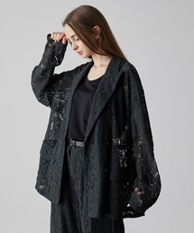 【CLEL】Loose Cord Lace Double Tailored Jacket/ルーズ コードレースダブルテーラードジャケット(セットアップ対応)