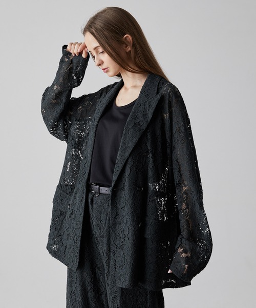 CLEL(クレイル)の「【CLEL】Loose Cord Lace Double Tailored Jacket/ルーズ コードレースダブルテーラードジャケット(セットアップ対応)(テーラードジャケット・メンズ・ライトグレー/ブルー系/ブラック/チャコールグレー・L/M/S/XS)」の1枚目の写真