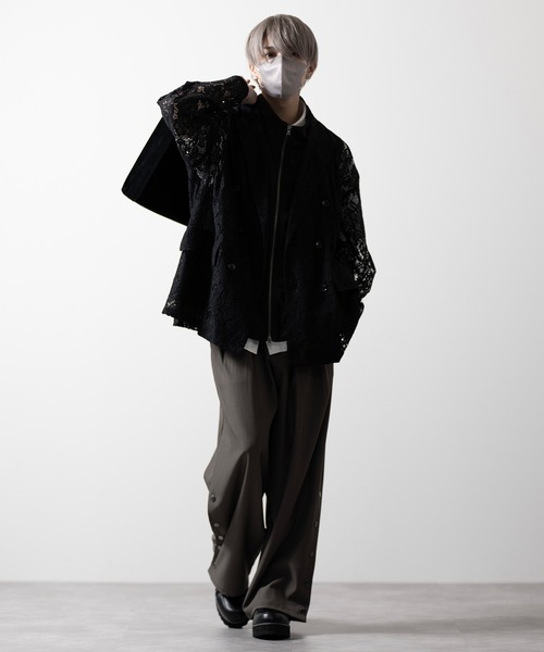CLEL(クレイル)の「【CLEL】Loose Cord Lace Double Tailored Jacket/ルーズ コードレースダブルテーラードジャケット(セットアップ対応)(テーラードジャケット・メンズ・ライトグレー/ブルー系/ブラック/チャコールグレー・L/M/S/XS)」の10枚目の写真