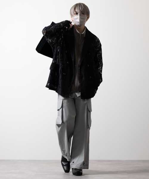 CLEL(クレイル)の「【CLEL】Loose Cord Lace Double Tailored Jacket/ルーズ コードレースダブルテーラードジャケット(セットアップ対応)(テーラードジャケット・メンズ・ライトグレー/ブルー系/ブラック/チャコールグレー・L/M/S/XS)」の11枚目の写真