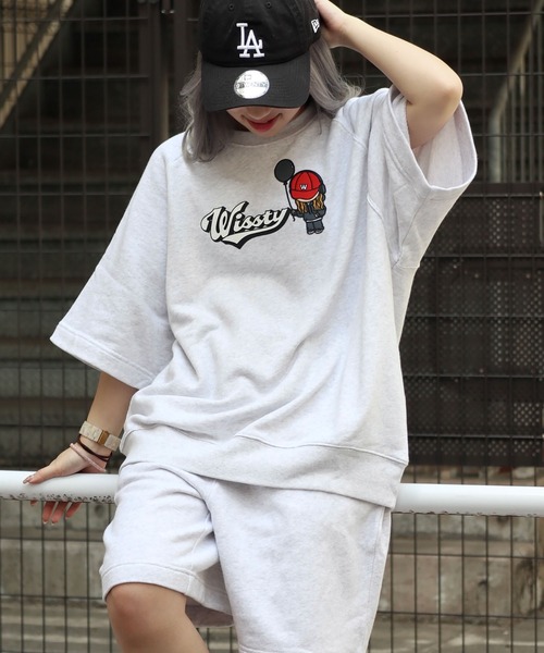 wissty(ウィスティー)の「wissty-ロゴ刺繍スウェットショーツ(スウェットパンツ・メンズ・グレー/ブラック・L/M)」の5枚目の写真