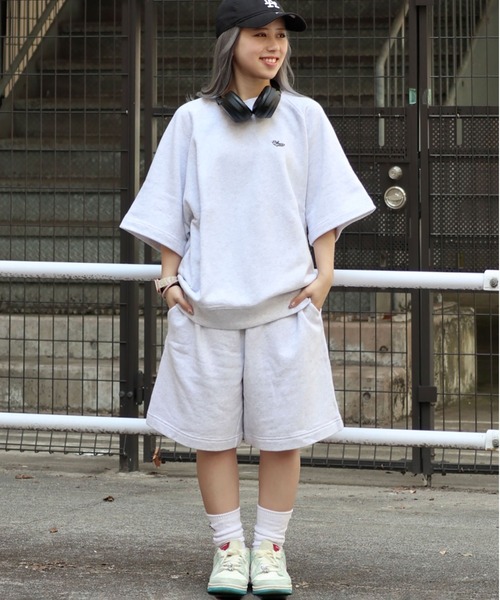 wissty(ウィスティー)の「wissty-ロゴ刺繍スウェットショーツ(スウェットパンツ・メンズ・グレー/ブラック・L/M)」の4枚目の写真