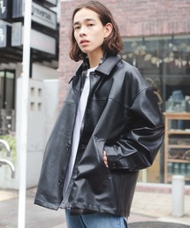 WEGO | WEGO/フェイクレザーカーコート(カバーオール)
