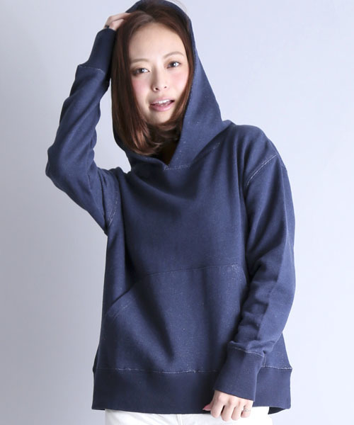 Denime(ドゥニーム)の「INDIGOLIKE SWEAT PARKA/インディゴライクスウェットパーカー(パーカー・レディース・ネイビー/ブルー・FREE)」の3枚目の写真