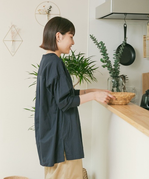 FORK&SPOON(フォークアンドスプーン)の「FORK&SPOON ツイルシャツチュニック(シャツ/ブラウス・レディース・ネイビー/ストライプ・ONE)」の12枚目の写真