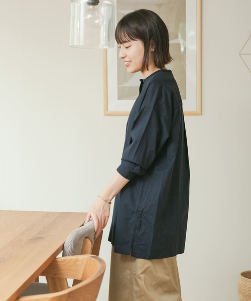 FORK&SPOON(フォークアンドスプーン)の「FORK&SPOON ツイルシャツチュニック(シャツ/ブラウス・レディース・ネイビー/ストライプ・ONE)」の3枚目の写真