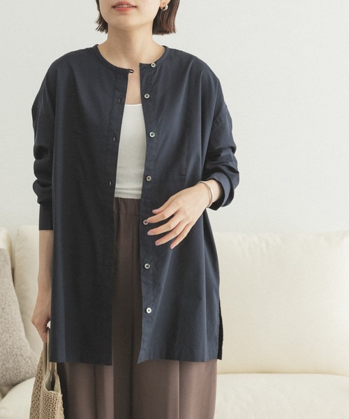 FORK&SPOON(フォークアンドスプーン)の「FORK&SPOON ツイルシャツチュニック(シャツ/ブラウス・レディース・ネイビー/ストライプ・ONE)」の8枚目の写真
