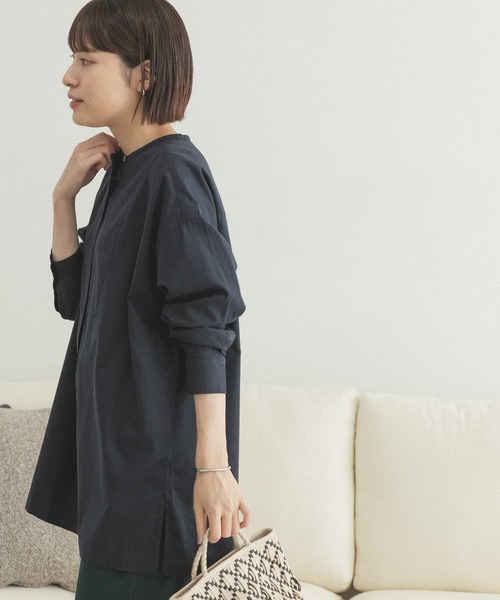 FORK&SPOON(フォークアンドスプーン)の「FORK&SPOON ツイルシャツチュニック(シャツ/ブラウス・レディース・ネイビー/ストライプ・ONE)」の9枚目の写真