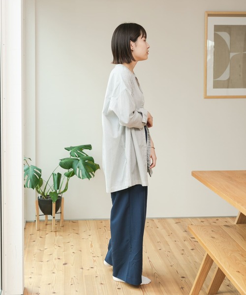 FORK&SPOON(フォークアンドスプーン)の「FORK&SPOON ツイルシャツチュニック(シャツ/ブラウス・レディース・ネイビー/ストライプ・ONE)」の10枚目の写真