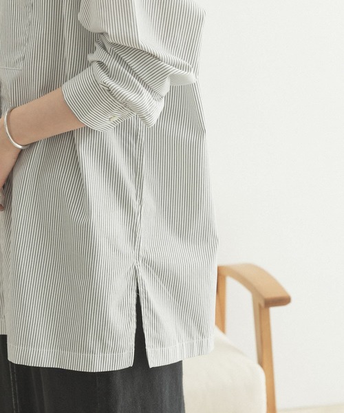 FORK&SPOON(フォークアンドスプーン)の「FORK&SPOON ツイルシャツチュニック(シャツ/ブラウス・レディース・ネイビー/ストライプ・ONE)」の20枚目の写真