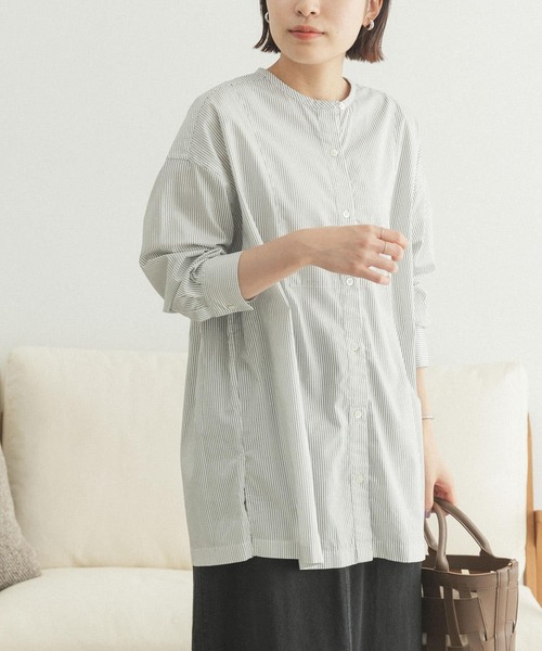 FORK&SPOON(フォークアンドスプーン)の「FORK&SPOON ツイルシャツチュニック(シャツ/ブラウス・レディース・ネイビー/ストライプ・ONE)」の15枚目の写真